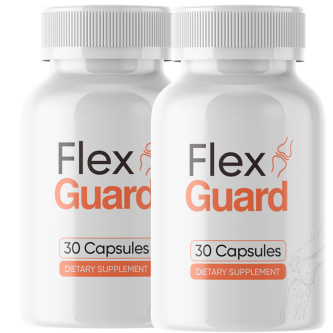 Two bottles of FlexGuard dietary supplement capsules